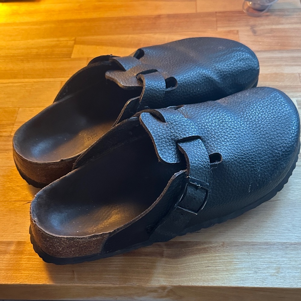 Birkenstock Black Leather Mules